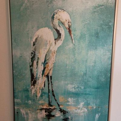 Very Large Heron 'Mornings Bath' Canvas Decor Print 41x62x2 From Matter Brothers