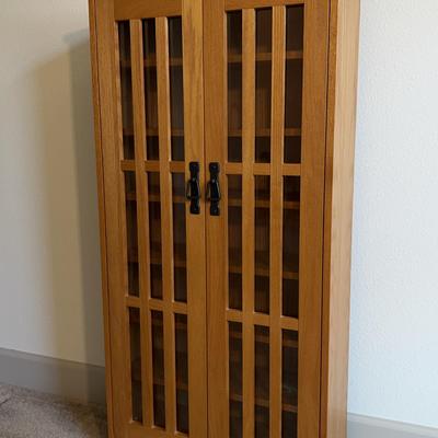 Wood & glass Media Cabinet 24x48x(54 approx height)