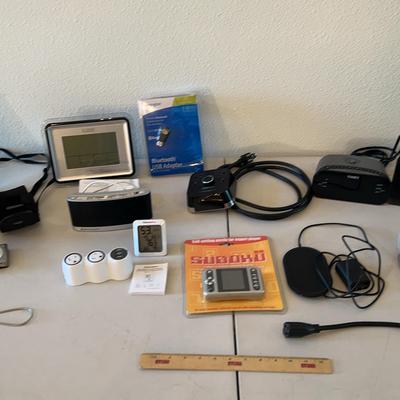 Electronics Lot - Canon Power shot SD750, La Crosse Atomic Clock, Timex & Sony Alarm Clocks & More 