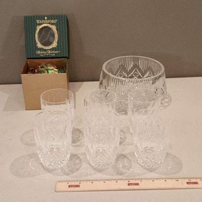 Waterford Crystal - Bowl, Glasses, Ornament. 8 Pieces