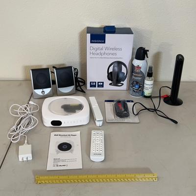 Insignia Digital Wireless Headphones, Wall Mounted CD Player, Computer Speakers ++ 