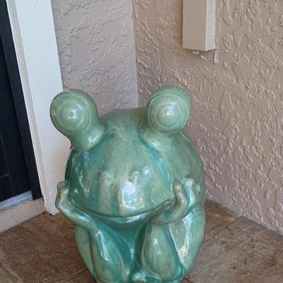 Very Cute Large Ceramic Frog Decor 20 In Tall