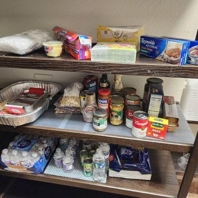 35+pc Pantry Food & New Kitchen Items - Beans, Canned Goods, Drinks, Napkins, Oven Bags