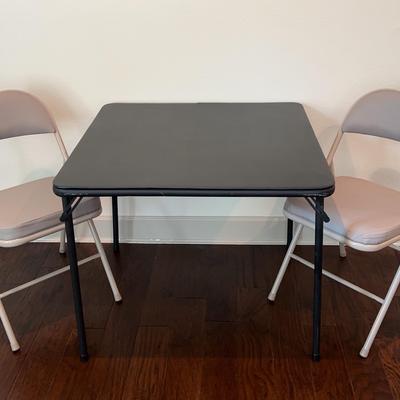 Cosco Foldable Table And Padded Metal Folding Chairs 34x28x34