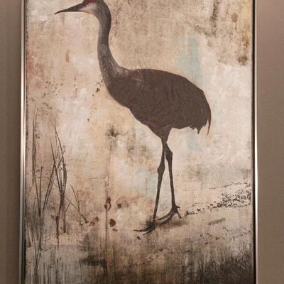 Very Large Crane Canvas Decor Picture 42x62x2 From Matter Brothers