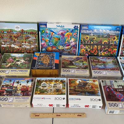 Puzzle Lot 2 - 500 Piece Bits And Pieces Puzzles, Jellyfish, Candy Store & More