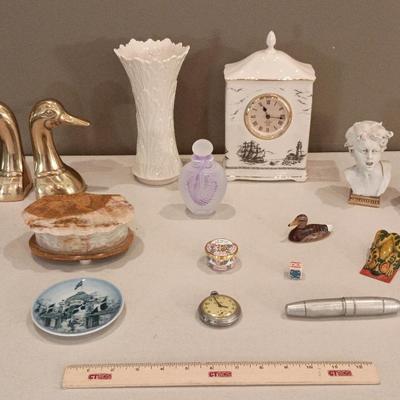 Collectibles - Lenox, Brass Ducks, Clicker Toy, Die, St Regis Pocket Watch+++