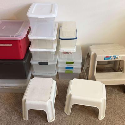 Bin Lot - Modular Storage Containers + Stepstools 