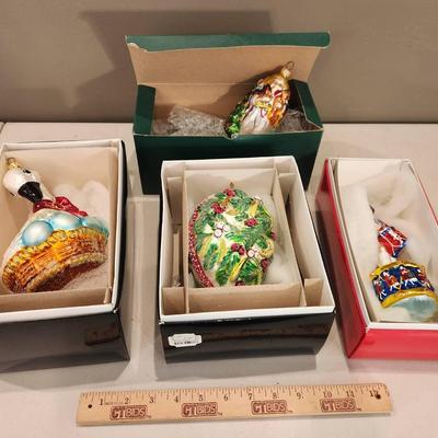 4 Christopher Radko Handpainted Glass Ornaments - 1997-2004