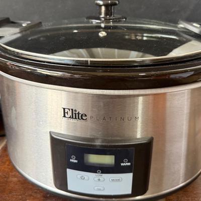 Elite Platinum 8.5‑Qt Programmable Slow Cooker – Digital Stainless Crockpot with Locking Lid