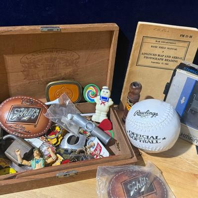 Vintage Collectibles Box – Schlitz Promo, Sony Walkman, 1941 War Manual, Toys & More