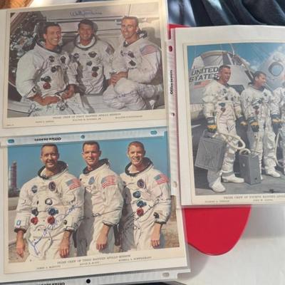 Apollo 7, Apollo 9 & Apollo 10 Prime Crew Signed Photographs – Complete Trio (Unauthenticated)