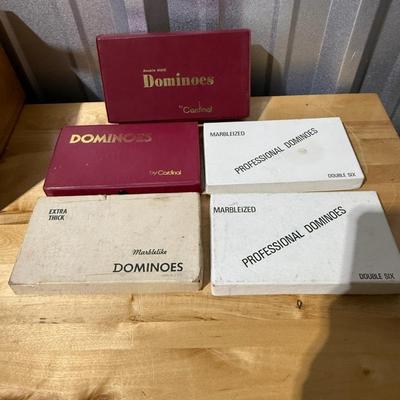 Vintage Marbleized Dominoes 5 Sets 