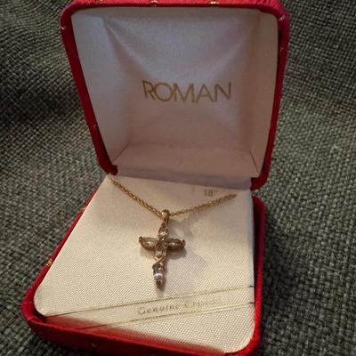 Genuine Crystal 18 Inch Necklace By Roman In Original Box