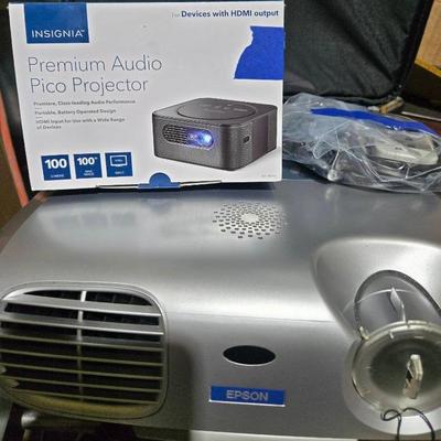 Lot of 2 Projectors – Insignia Premium Audio Pico & Epson Projector
