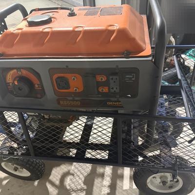Generac RS5500 Portable Gas Generator – 5500W/6875W, Rapid Start, Heavy-Duty Cart, Detachable Sides/