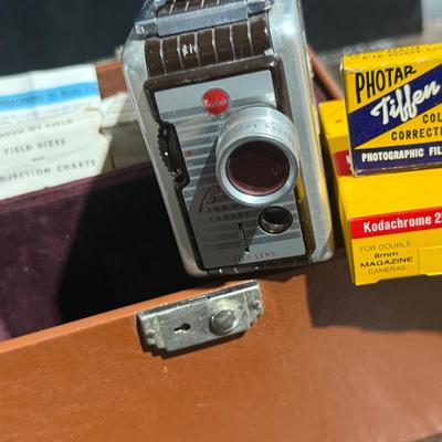 Vintage Kodak Brownie 8mm Movie Camera with Case & Film Accessories 