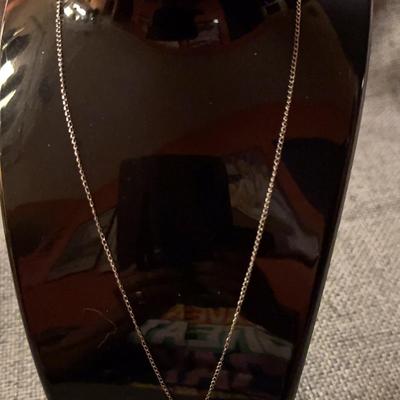 Silver Tone Delicate Chain With Faux Pearl 