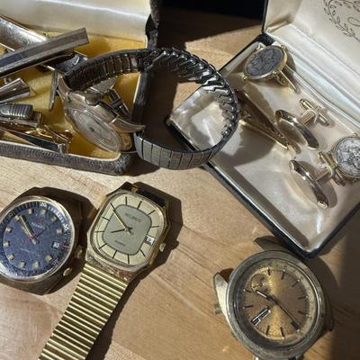 Vintage Men’s Watch & Jewelry Lot – Nivada, Seiko, Gruen, Helbros + 
