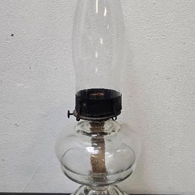 Vintage Hurricane Oil Lamp With Clear Base