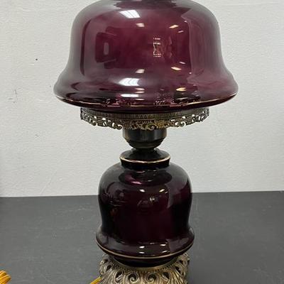 Purple Hurricane Table Lamp