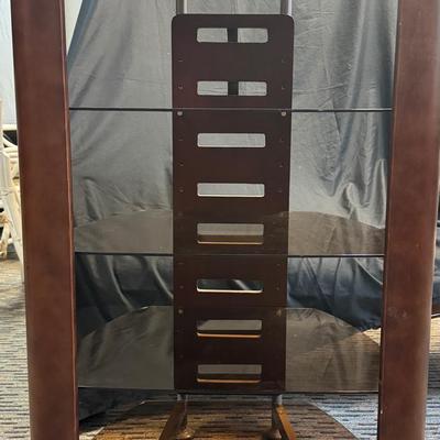 Dark Brown Tower Glass Shelves 