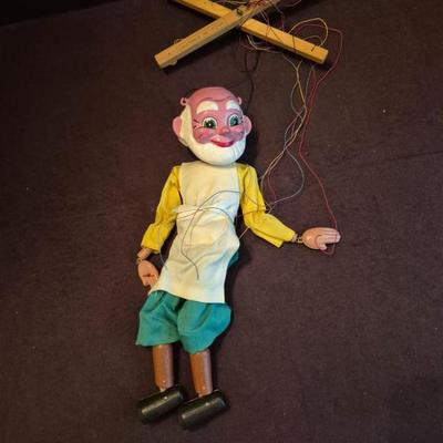 Vintage 1960s Pelham Puppets Ltd. "Geppetto" Marionette - In Original Box