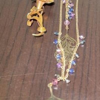 Vintage Necklace & 10k Gold Pendant