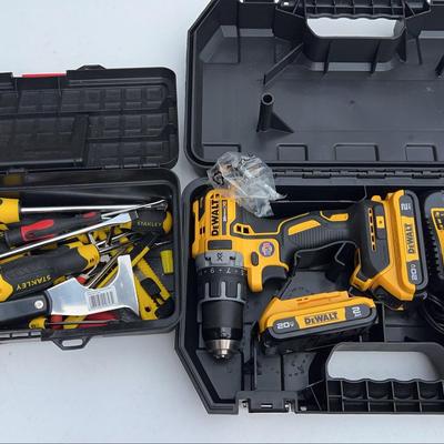Collection of Stanley Screw Divers & Dewalt Drill + Bits
