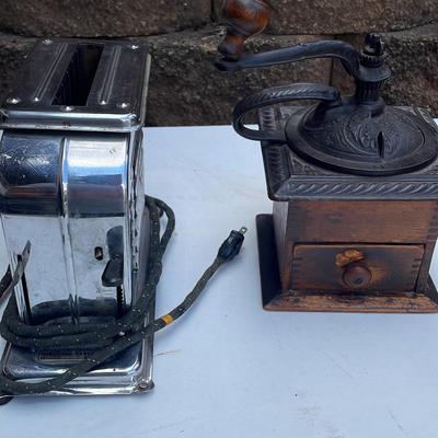Vintage Toaster & Coffee Grinder 
