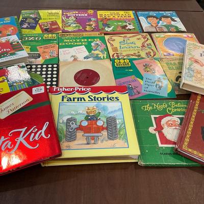 Children 45’s Records And Book Selection 
