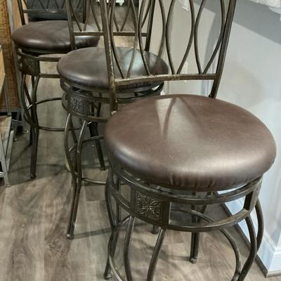 Set Of Three Iron Barstools 