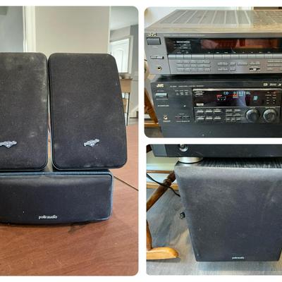 Polk Audio Sub & Speakers + JVC Receivers 