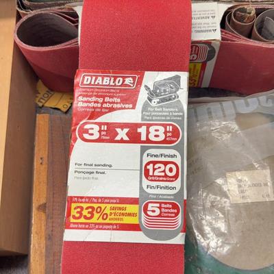 Lot 525: belt Sanding Pads, And Regular Sanding Pads