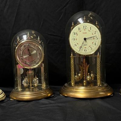 Lot 400: Lot of 4 Vintage Kundo Anniversary-Style Dome Clocks – Quartz, Made in Germany
