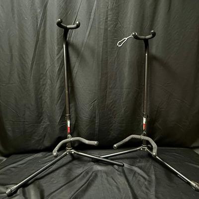 Lot 467: Lot of 2 FretRest HT1010BK Adjustable Black Guitar Stands