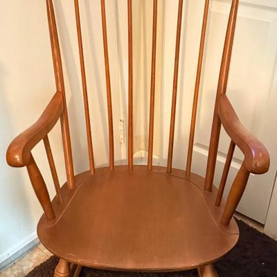 Lot 464: Vintage Wooden Windsor-Style Rocking Chair