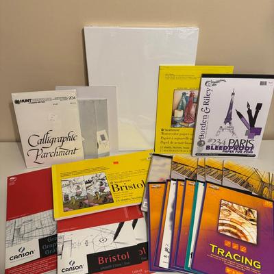Lot 215: Artist Paper Collection (Marker, Watercolor, Tracing, Canvases)