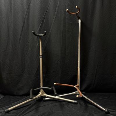 Lot 468: Lot of 2 On-Stage Stands Guitar Stands – Adjustable, Chrome Finish
