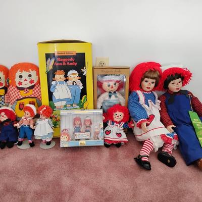 Raggedy Ann & Andy Porcelain & Soft Dolls 
