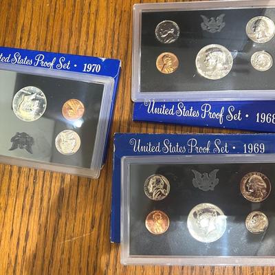 1968, 1969, 1970 Mint Proof Sets