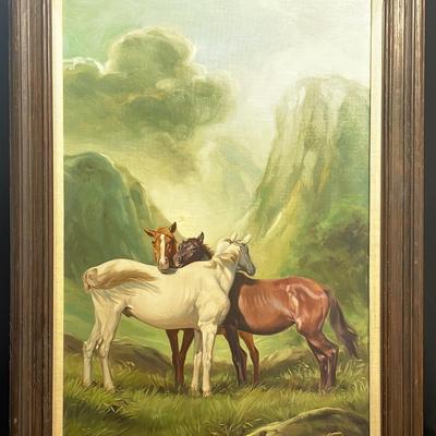 Oil Painting Of Horses By Virga