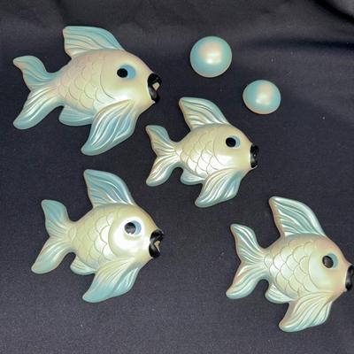 Vintage Chalkware Fish Wall Plague