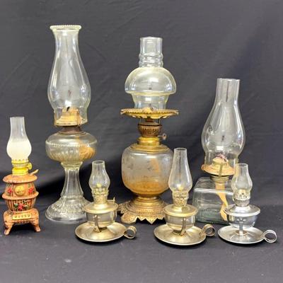 Collection Of Vintage Oil Lamps
