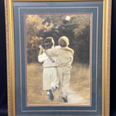 Heart Warming Baseball Print Of Two Boys