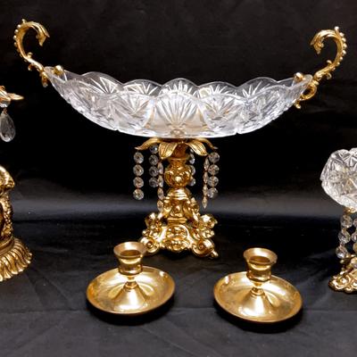 Elegant Crystal And Brass Collection 