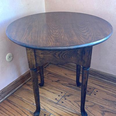 Antique Victorian Round Game Card Table, circa Late 1800s to Midcentury-Petite Size