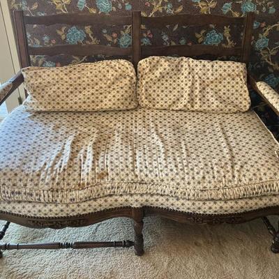 French Country Style Settee, Vintage- Cottage Core