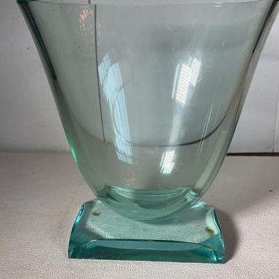  Stephen Schlanser Modern Cut Polished Art Glass Vase, Marked & Signed 1992 - Large 