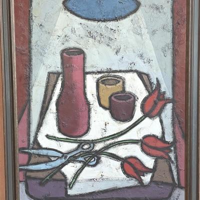 Renato Volpini, Abstract Still Life Impasto on Canvas, MidCentury